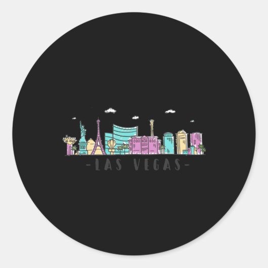 Las Vegas Skyline Nevada Ronde Sticker (Voorkant)