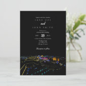 Las Vegas Skyline Wedding Invitation Kaart (Staand voorkant)