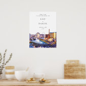 Las Vegas Skyline Wedding Welcome Sign Poster (Keuken)