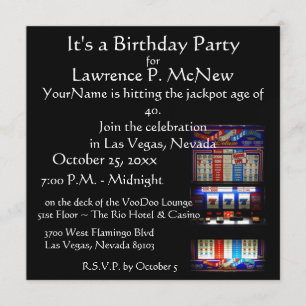 Las Vegas Slot Machine Birthday Party Kaart