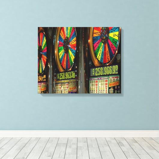 Las Vegas Slot Machines Canvas Afdruk (Insitu (Houten vloer))
