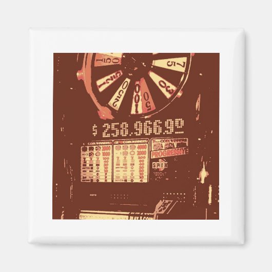 Las Vegas Slots Pop Art Magneet (Voorkant)