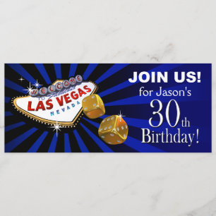 Las Vegas Starburst 30e verjaardag blauw goud zwar Kaart