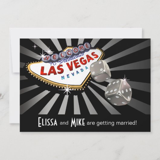 Las Vegas Starburst Huwelijk zilver zwart Kaart (Voorkant)