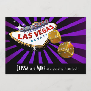 Las Vegas Starburst Trouwjurk paars zwart goud Kaart