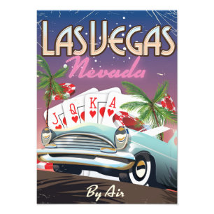 Las Vegas stijlvakantie-poster Foto Afdruk