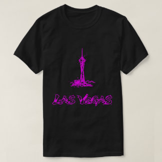 Las Vegas Stratosphere Neon Roze Schets T-Shirt