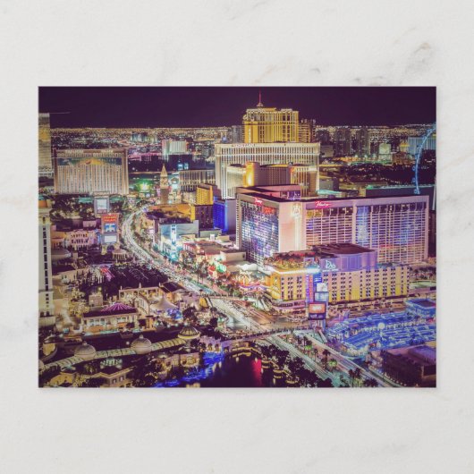 Las Vegas strip gestileerd Briefkaart (Voorkant)