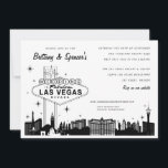 Las Vegas Strip | Las Vegas Faire-part de mariage<br><div class="desc">Faire-part de mariage de bande de Las Vegas illustré en noir et blanc. Script de style rétro et typographie. Cliquez sur "customiser" pour ajouter ou déplacer le texte au besoin.</div>