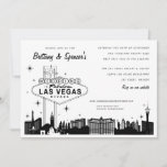 Las Vegas Strip | Las Vegas Faire-part de mariage<br><div class="desc">Faire-part de mariage de bande de Las Vegas illustré en noir et blanc. Script de style rétro et typographie. Cliquez sur "customiser" pour ajouter ou déplacer le texte au besoin.</div>