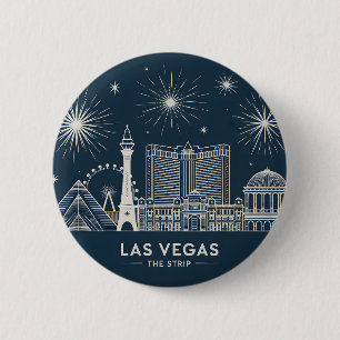 Las Vegas Strip Nevada Skyline Art Cityscape Ronde Button 5,7 Cm
