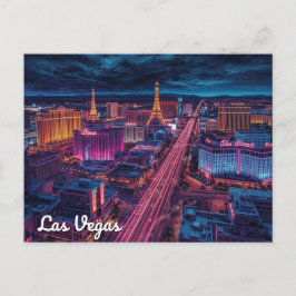 Las Vegas Strip Night City Art Briefkaart