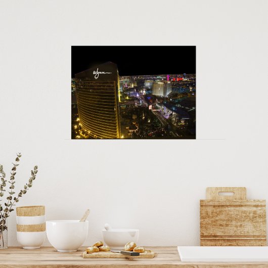 Las Vegas Strip op Night Poster Print (Keuken)