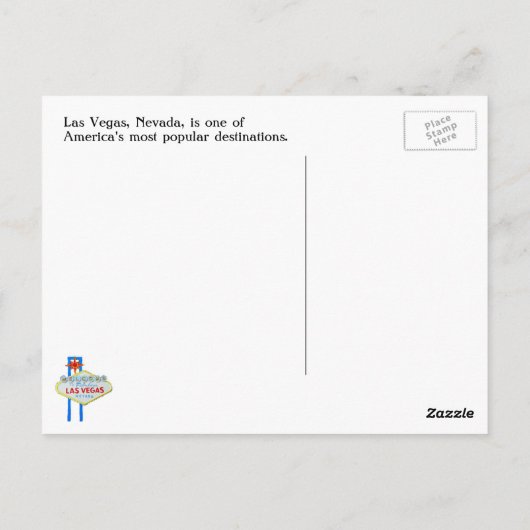 Las Vegas Strip, Showgirl en Welkomstteken Briefkaart (Achterkant)