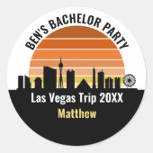 Las Vegas Strip Sunset Aangepaste Vakantie Ronde Sticker (Voorkant)