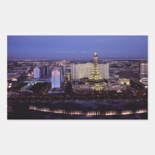 Las Vegas Strip Uitzicht Casino Gambling City Rechthoekige Sticker