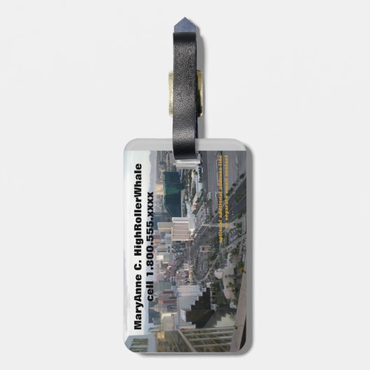 Las Vegas Strip Uitzicht Night & Day Bagagelabel (Achterkant verticaal)