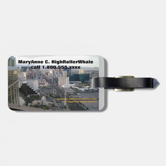 Las Vegas Strip Uitzicht Night & Day Bagagelabel (Achterkant horizontaal)