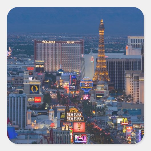 Las Vegas Strip Vierkante Sticker (Voorkant)