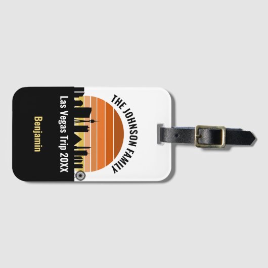 Las Vegas Strip Zonsondergang Aangepaste Vakantie Bagagelabel (Voorkant (horizontaal))