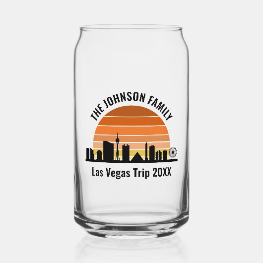 Las Vegas Strip Zonsondergang Aangepaste Vakantie Blikvorm Glas (Voorkant)