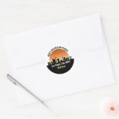 Las Vegas Strip Zonsondergang Aangepaste Vakantie Ronde Sticker (Envelop)