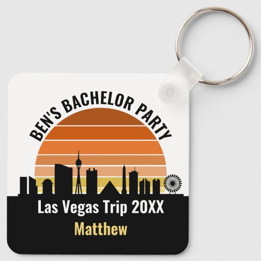 Las Vegas Strip Zonsondergang Aangepaste Vakantie Sleutelhanger (Achterkant)
