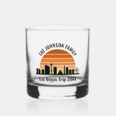 Las Vegas Strip Zonsondergang Aangepaste Vakantie Whisky Glas (Voorkant)