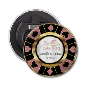 Las Vegas Styled Wedding Dusty Roos Gold Button Flesopener