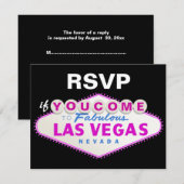 Las Vegas teken bestemming bruiloft RSVP kaart (Voorkant / Achterkant)
