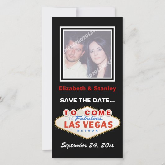 Las Vegas teken bestemming bruiloft Save the Date (Voorkant)