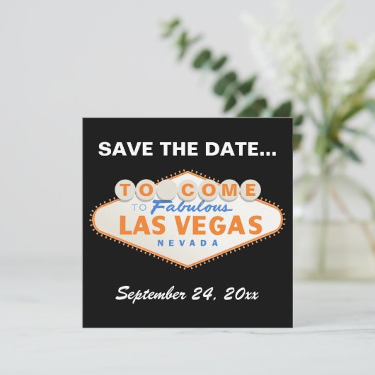 Las Vegas teken bestemming bruiloft Save the Date (Staand voorkant)