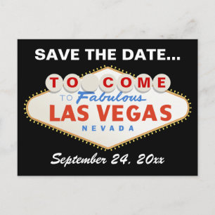 Las Vegas teken bestemming bruiloft Save the Date Aankondigingskaart