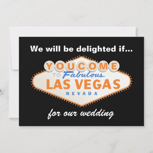 Las Vegas teken bestemming bruiloft uitnodiging (Voorkant)