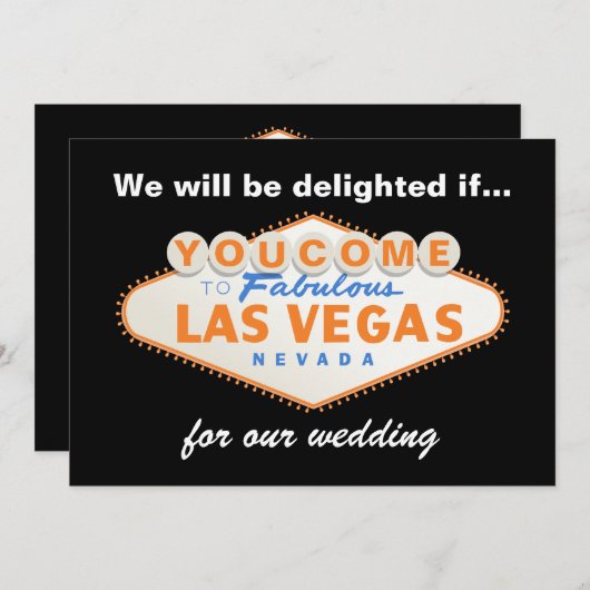 Las Vegas teken bestemming bruiloft uitnodiging (Voorkant / Achterkant)