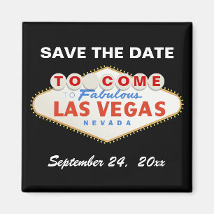 Las Vegas teken hedendaagse bruiloft Save the Date Magneet