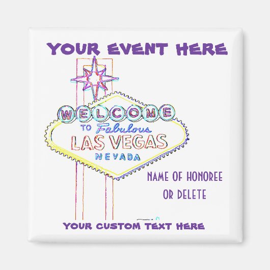 Las Vegas teken kunst voor speciale evenementen Magneet (Voorkant)