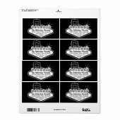 Las Vegas Teken met sterren Adres Label (Full Sheet)