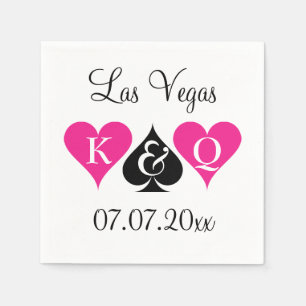Las Vegas thema bruiloft servetten met monogram
