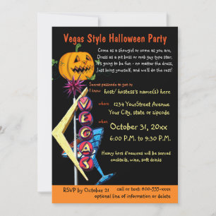 Las Vegas Thema Halloween Party Kaart