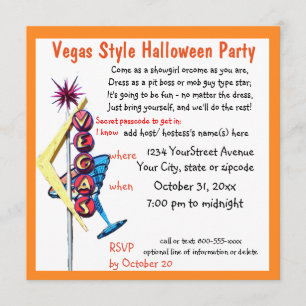Las Vegas Theme Halloween Costume Party Kaart