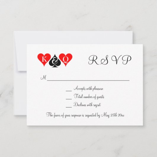 Las Vegas thème mariage cartes mariage RSVP (Devant)