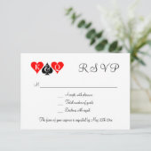Las Vegas thème mariage cartes mariage RSVP (Debout devant)