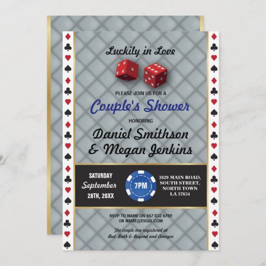 Las Vegas Trouwcasino Koppels feestje Verloving Kaart (Voorkant / Achterkant)