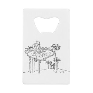 Las Vegas Vacation Drawing Vacation Art Traveling Kredietkaart Flessenopener