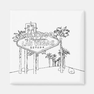 Las Vegas Vacation Drawing Vacation Art Traveling Magneet