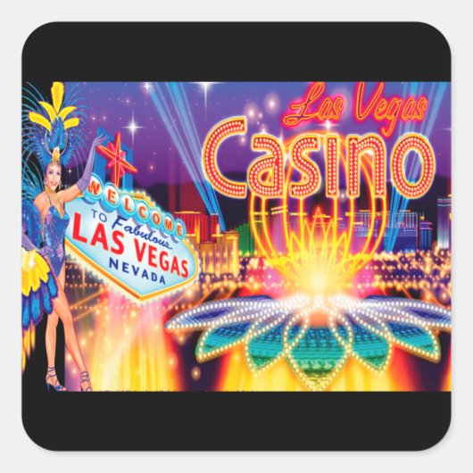Las Vegas Vacation Vierkante Sticker (Voorkant)