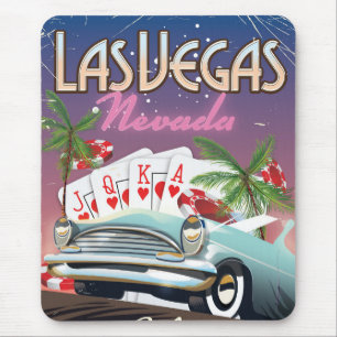 Las Vegas vakantieposter in vintage stijl Muismat