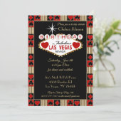 Las Vegas Verjaardag viering | Uitnodiging voor fe (Staand voorkant)
