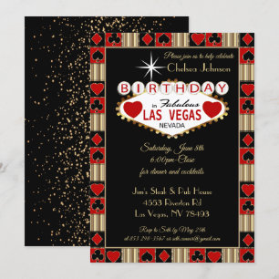 Las Vegas Verjaardag viering Uitnodiging voor fe